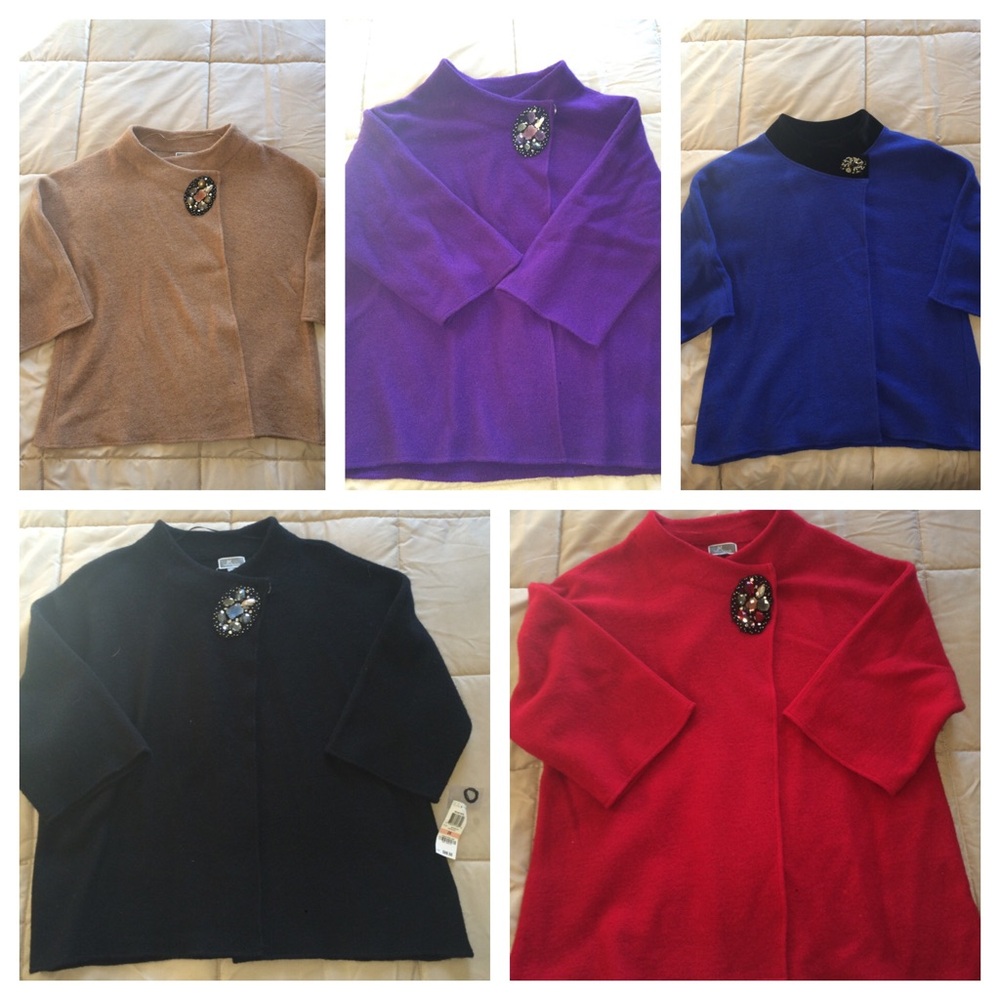 1 BLACK - 3/4 sleeve wool sweaters